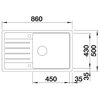 Zlewozmywak BLANCO Legra XL 6 S 527091 Delikatny biały Komora 1 450 x 430 x 190 mm