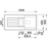 Zlewozmywak BLANCO Zia 6 S 527206 Delikatny biały Komora 2 170 x 263 x 140 mm