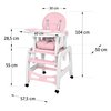 Krzesełko do karmienia RICOKIDS Sinco Różowy Kolor Różowy