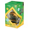 Opakowanie produktu "Puzzle 3D CUBIC FUN National Geographic Stegozaur DS1043 (63 elementy)" przedstawia kolorową grafikę stegozaura oraz informacje takie jak "National Geographic Kids", "Age 5+", "63 pcs", "Dino Puzzle Egg", a także ostrzeżenie o ryzyku 