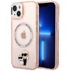 Etui KARL LAGERFELD IML NFT Karl & Choupette MagSafe do Apple iPhone 14 Przezroczysto-różowy