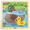 Puzzle VIGA Na podkładce: Kaczka 44621 (9 elementów) Rodzaj Drewniane