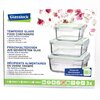 Zestaw szklanych pojemników GLASSLOCK GL-641A 3 szt. (490 ml, 900 ml, 1200 ml) Zielony Kształt Kwadratowy