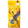 Żółte opakowanie kawy ziarnistej z grafiką kolorowego ptaka z rozpostartymi skrzydłami, liśćmi oraz napisami "SINGLE ORIGIN", "Morning Bird", "CAFE CREMA". W górnej części widoczna jest pieczęć z napisem "PALARNIA METODAMI RZEMIEŚLNICZYMI".