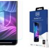Na zdjęciu widoczna jest folia ochronna na ekran telefonu oraz opakowanie produktu. Na opakowaniu znajduje się logo "3mk" oraz tekst "SilkyMatt Pro™ Silky touch, ensures full protection", a także ikony certyfikatów i informacja "400% stronger".