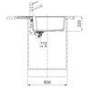 Zlewozmywak jednokomorowy z ociekaczem FRANKE Urban UBG 611-78 XL 114.0687.282 Czarny matowy 50x78 Typ Wbudowywany