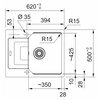 Zlewozmywak jednokomorowy z ociekaczem FRANKE Urban UBG 611-62 GSC 114.0687.267 Beżowy 50x62 Wykonanie Fragranite