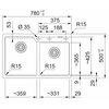 Zlewozmywak dwukomorowy FRANKE Urban UBG 620-36-33 GSC 114.0687.311 Czarny matowy 50x78 Wykonanie Fragranite