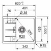 Zlewozmywak jednokomorowy z ociekaczem FRANKE Centro CNG 611-62 GSC 114.0687.312 Biały Polarny 50x62 Wykonanie Fragranite