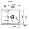 Zlewozmywak jednokomorowy z ociekaczem FRANKE Centro CNG 611-62 GSC 114.0687.314 Beżowy 50x62 Wykonanie Fragranite