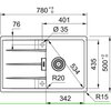 Zlewozmywak FRANKE Centro CNG 611-78 114.0687.318 Czarny mat Wykonanie Fragranit