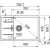 Zlewozmywak jednokomorowy z ociekaczem FRANKE Centro CNG 611-78 XL 114.0687.324 Beżowy 50x78 Wykonanie Fragranite