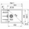Zlewozmywak jednokomorowy z ociekaczem FRANKE Centro CNG 611-78 XL GSC 114.0687.326 Onyx 50x78 Wykonanie Fragranite