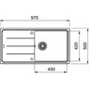 Zlewozmywak jednokomorowy z ociekaczem FRANKE Basis BFG 611-97 114.0693.556 Czarny mat 50x97 Kształt Prostokątny