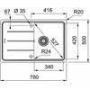 Zlewozmywak jednokomorowy z ociekaczem FRANKE Basis BFG 611-78 114.0693.557 Czarny mat 50x78 Wykonanie Fragranite