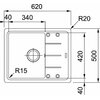 Zlewozmywak jednokomorowy z ociekaczem FRANKE Basis BFG 611-62 114.0693.558 Czarny mat 50x62 Wykonanie Fragranite