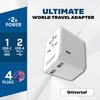 Adapter podróżny ENERGIZER Ultimate (Europa/USA/Australia/Wielka Brytania) Biały Uziemienie Nie