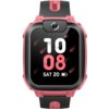 Smartwatch z różową obudową i czarnym paskiem, na wyświetlaczu widoczna jest godzina 10:08 oraz data "SAT 20", a także ikona baterii. Na górze ekranu znajduje się kamera.