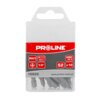 Przezroczyste opakowanie zawiera zestaw bitów z widocznymi oznaczeniami: "PROLINE", "PH1", "50mm", "HRC 58±2", "1/4", "S2", "x10", "10626" oraz stronę internetową "www.proline-tools.pl". Wewnątrz opakowania znajduje się dziesięć metalowych bitów.