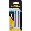 Opakowanie zawiera dwa brzeszczoty z napisem "STANLEY FATMAX" na górze oraz "STRAIGHT METAL" na każdym z brzeszczotów. Na opakowaniu widnieje również tekst: "FITS/FÜR/POUR Bosch, AEG, Makita, Hitachi, Metabo, Ryobi, MacAllister, DeWalt, Powerbase, McKelle