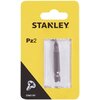 Żółte opakowanie z przezroczystym frontem zawiera metalową końcówkę wkrętakową. Na opakowaniu widnieje czarny napis "STANLEY Pz2" oraz symbol śruby z oznaczeniem "STA61181".