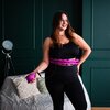 Hula hop HMS Plus size HHW12 Fioletowy + pas wyszczuplający BR163 Czarny Kolor Fioletowy