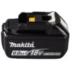 Czarny akumulator z białymi napisami: "Makita", "6.0Ah", "18V", "Lithium-Ion". Produkt ma żółty element w górnej części i jest przeznaczony do elektronarzędzi.