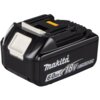 Czarny akumulator z białym przyciskiem, oznaczony napisami: "Makita", "6.0Ah", "18V", "LITHIUM ION". Produkt ma prostokątny kształt z widocznymi stykami na górze.
