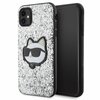 Etui KARL LAGERFELD Glitter Choupette Patch do Apple iPhone 11/Xr Srebrny