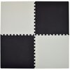 Mata piankowa HUMBI Puzzle 62 x 62 x 1 cm (12 elementów) Biało-czarny