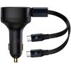 Ładowarka samochodowa BASEUS Enjoyment 33W Czarny + Kabel 2x USB-C Moc wyjściowa [mA] 2500