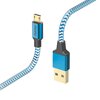 Kabel USB - Micro USB HAMA 201555 Reflected 1.5 m Niebieski Długość [m] 1.5
