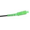 Zielony wtyk kabla patchcord z widocznymi detalami konstrukcyjnymi, podłączony do czarnego przewodu. Produkt to "Kabel patchcord EXTRALINK EX.19355 20 m".