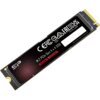 Czarny dysk SSD z oznaczeniami "SP" i "M.2 PCIe Gen 4 x 4 SSD" oraz napisami "NVMe" i "3D NAND" na czerwonym tle. Widoczne są także symbole certyfikacyjne oraz napis "Warranty void if removed".