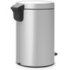 Kosz na śmieci z pedałem BRABANTIA NewIcon wyjmowane wiadro, nie przepuszcza zapachów, stal 12L Metaliczny szary Kolor Szary