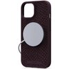 Etui NJORD BY ELEMENTS Salmon Leather MagSafe do Apple iPhone 15 Plus Bordowy Dominujący kolor Bordowy