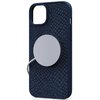 Etui NJORD BY ELEMENTS Salmon Leather MagSafe do Apple iPhone 15 Plus Niebieski Dominujący kolor Niebieski