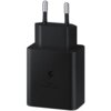 Czarna ładowarka sieciowa z dwoma metalowymi bolcami, na której widnieje symbol błyskawicy oraz napis "Super Fast Charging". Produkt ma gładką powierzchnię i kompaktowy kształt.