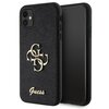Etui GUESS Glitter Script Big 4G do Apple iPhone 11/Xr Czarny