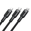 Kabel USB do USB-C / Lightning / Micro USB MCDODO 3w1 CA-0930 1.2 m Czarny