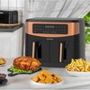 Frytkownica beztłuszczowa KLAUSBERG KB-7589 Air Fryer z podwójnym koszem Funkcje Programator czasowy, Regulacja temperatury