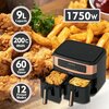 Frytkownica beztłuszczowa KLAUSBERG KB-7589 Air Fryer z podwójnym koszem Funkcje dodatkowe Cyfrowy ekran dotykowy