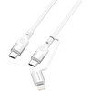 Kabel USB-C - USB-C + Lightning 4SMARTS ComboCord CL 1.5 m Biały Typ USB-C - USB-C