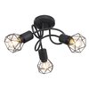 Lampa sufitowa GLOBO XARA I 54802S-3D Czarna Pomieszczenie Do salonu