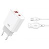 Ładowarka sieciowa XO CE12 20W + Kabel USB Typ-C - Micro USB Biały Szerokość [mm] 43