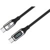 Kabel USB-C - USB-C FOREVER GSM171012 z wyświetlaczem LCD 100W 1 m Czarny Typ USB-C - USB-C