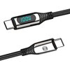 Kabel USB-C - USB-C FOREVER GSM171012 z wyświetlaczem LCD 100W 1 m Czarny