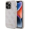 Etui GUESS 4G Metal Gold Logo do Apple iPhone 15 Pro Różowy