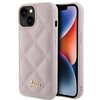 Etui GUESS Quilted Metal Logo do Apple iPhone 15 Różowy