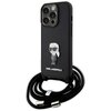 Etui KARL LAGERFELD Crossbody Saffiano Monogram do Apple iPhone 15 Pro Czarny